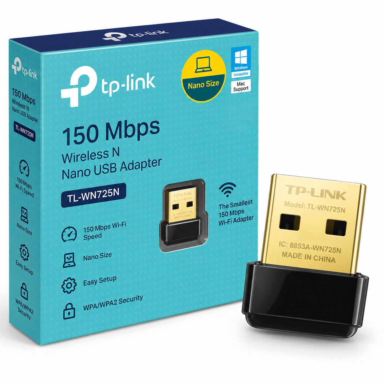 TP-Link 150Mbps Wireless N Nano USB Adapter (TL-WN725N)